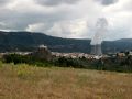 Cofrentes con su castillo y su central nuclear