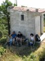 Paco, Jorge y Pepa almorzando a la sombra