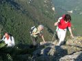 Carmen, Mary y Miguel llegando a la cumbre