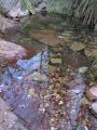 Agua transparente en el barranco