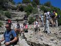 Un descanso en la bajada por el barranco que nos lleva directos a Las Dueas